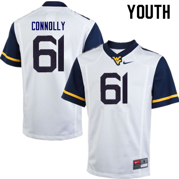 Youth #61 Tyler Connolly West Virginia Mountaineers College Football Jerseys Sale-White